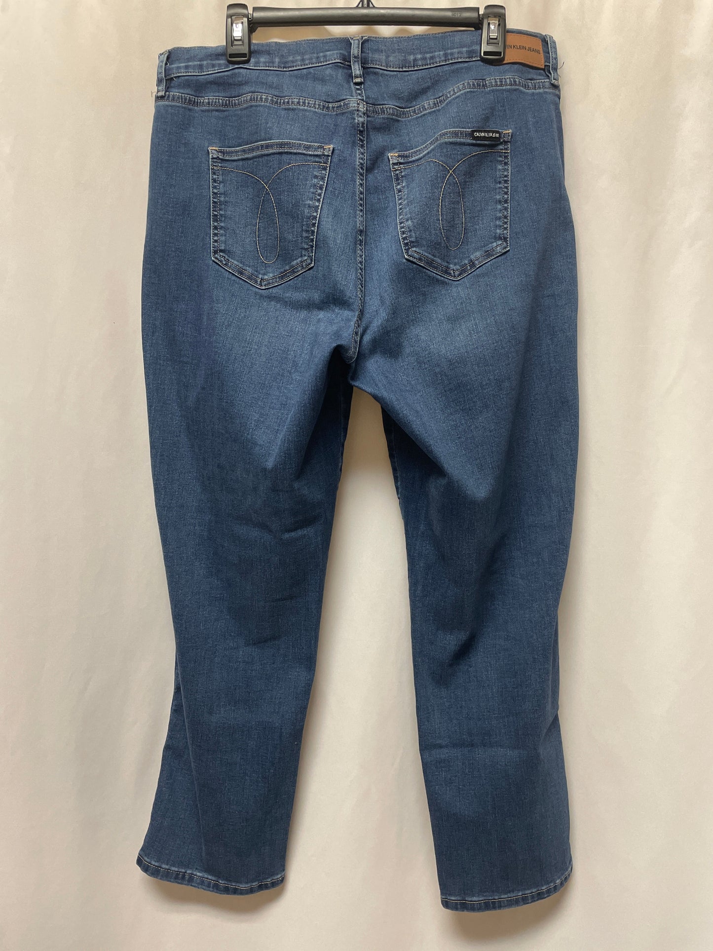 Jeans Straight By Calvin Klein In Blue Denim, Size: 16