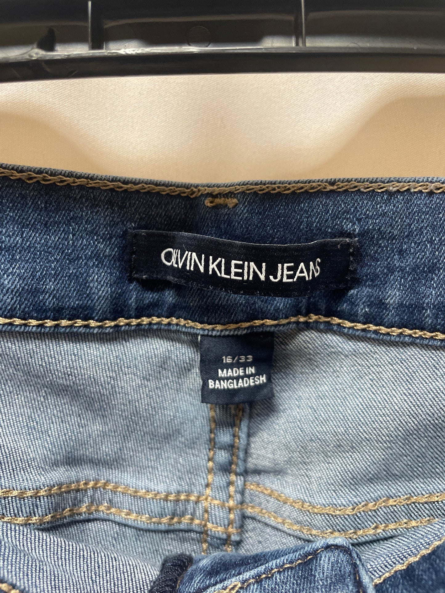 Jeans Straight By Calvin Klein In Blue Denim, Size: 16