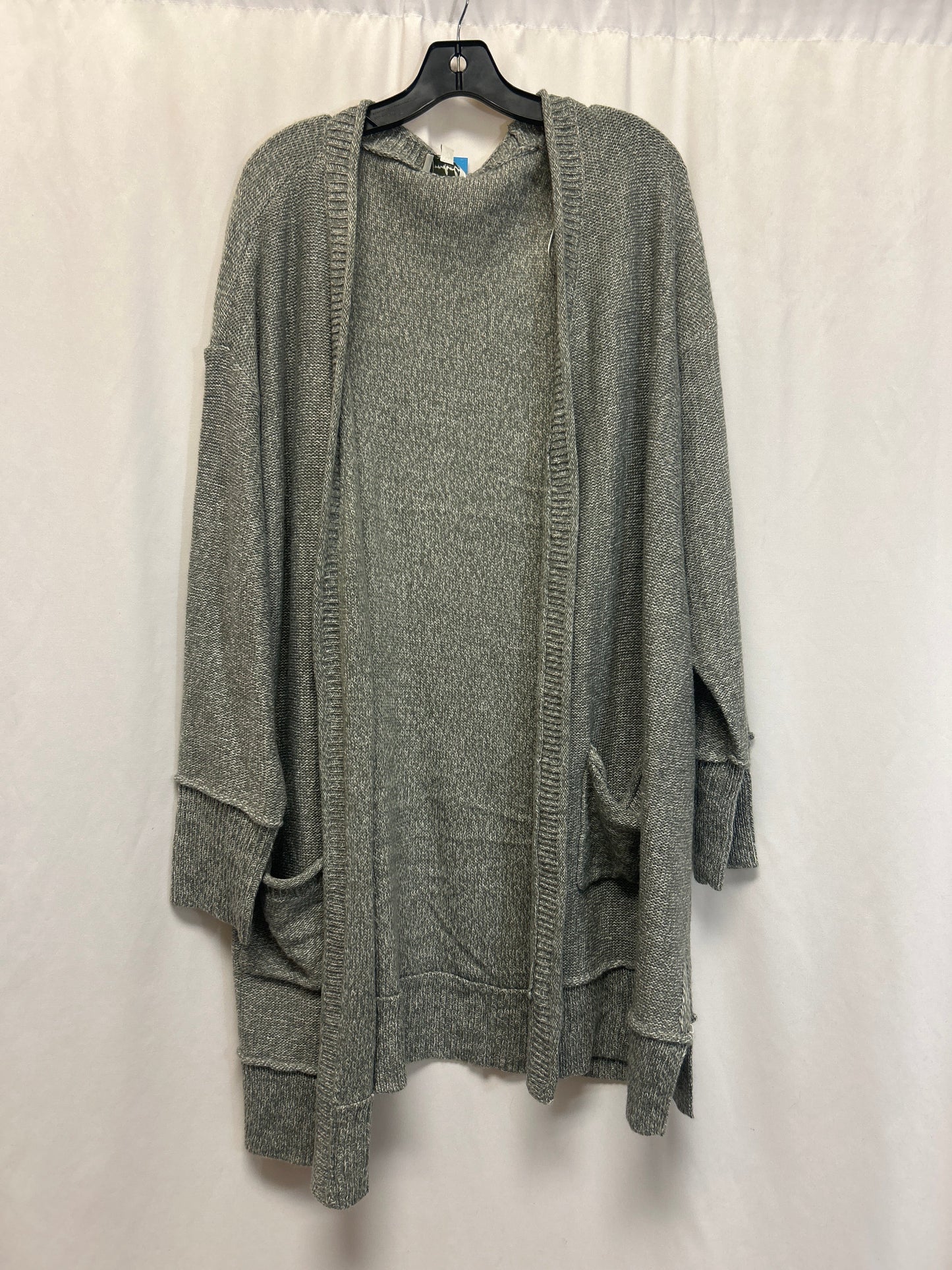 Sweater Cardigan By Wonderly In Grey, Size: 2x