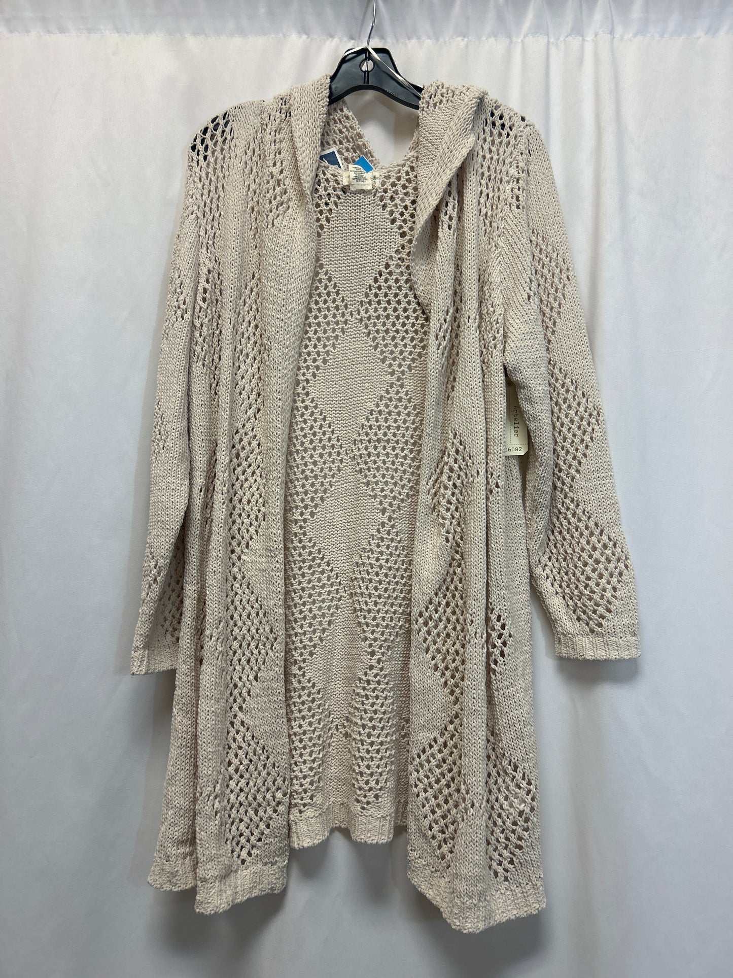 Sweater Cardigan By Nicole By Nicole Miller In Cream, Size: 1x