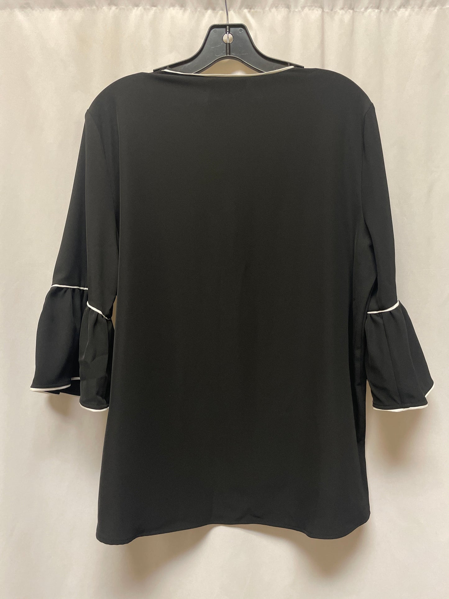 Top 3/4 Sleeve By Calvin Klein In Black, Size: L