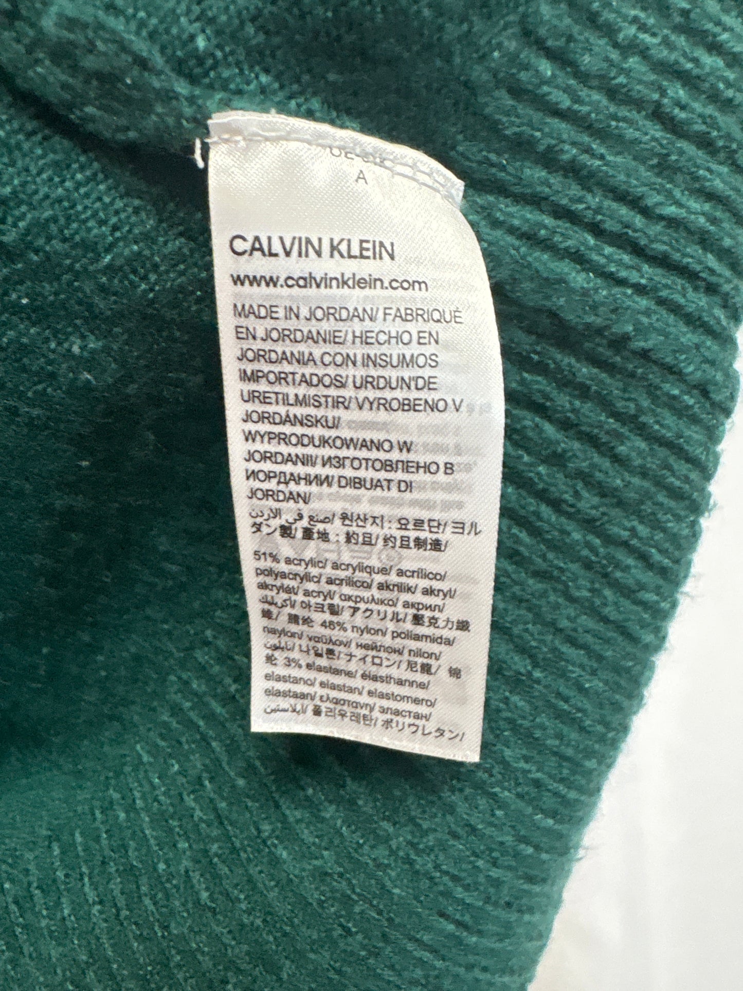 Sweater By Calvin Klein In Green, Size: L