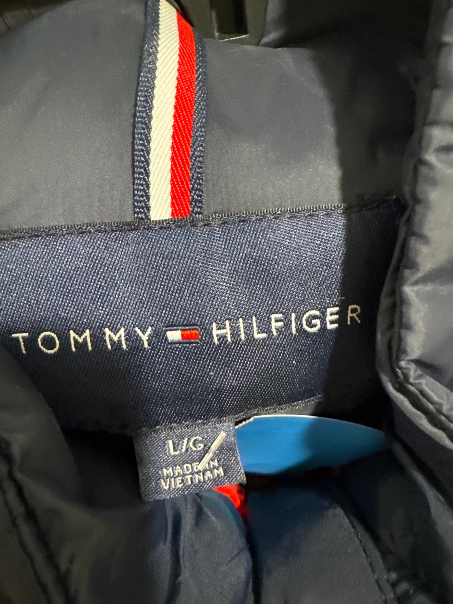 Vest Puffer & Quilted By Tommy Hilfiger In Blue, Size: L