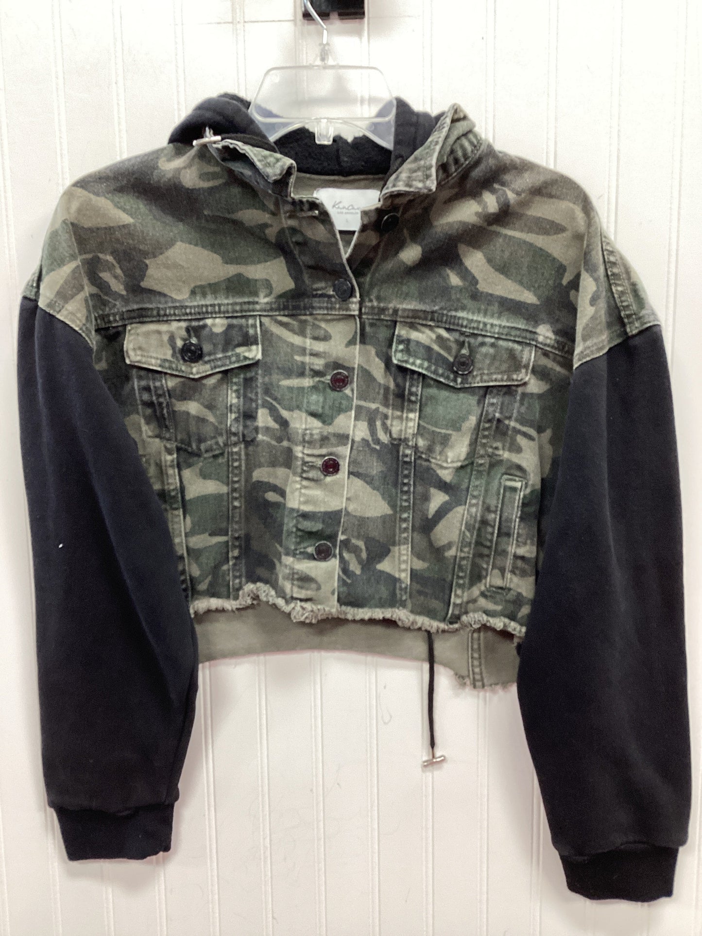 Jacket Denim By Kancan In Camouflage Print, Size:L