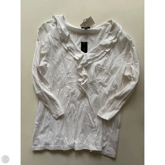 Top Long Sleeve By Talbots O In White, Size: M