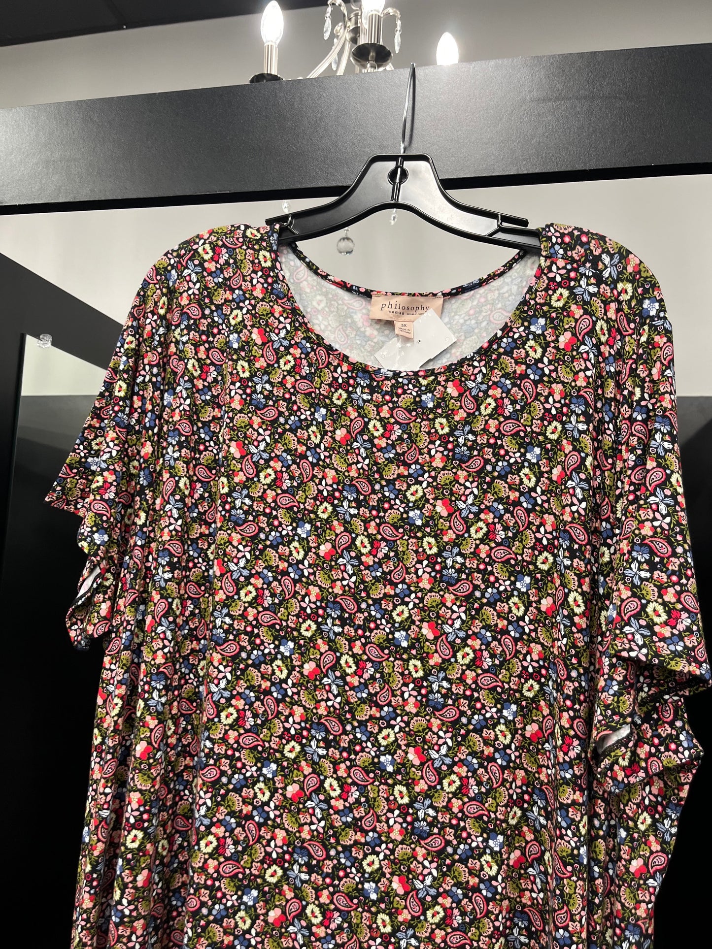 Floral Top Short Sleeve Philosophy NWT, Size 3x