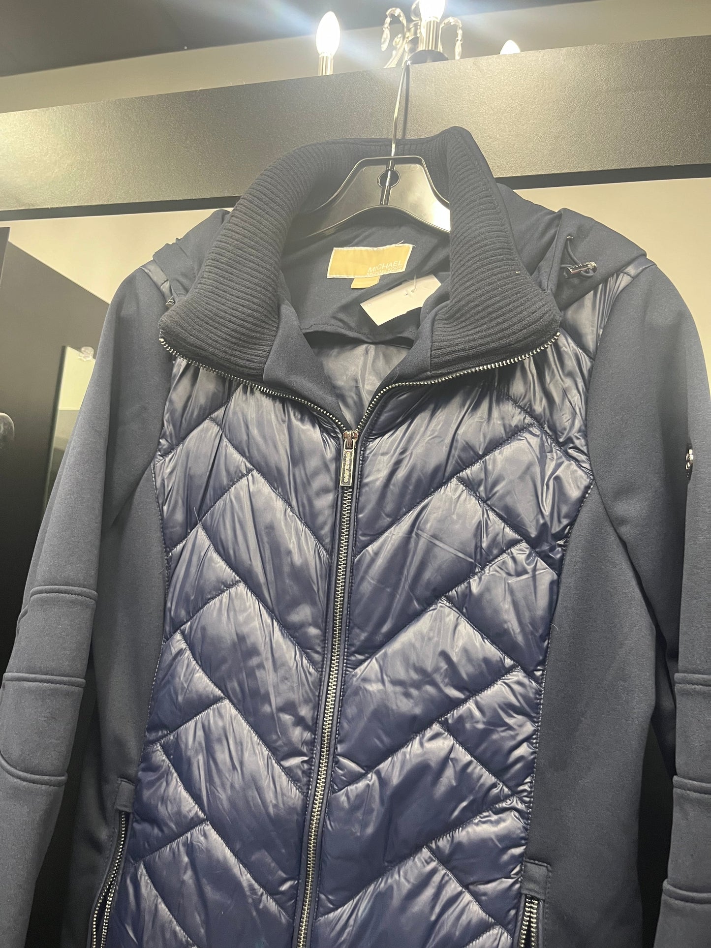 Navy Coat Puffer & Quilted Michael Kors, Size Xl