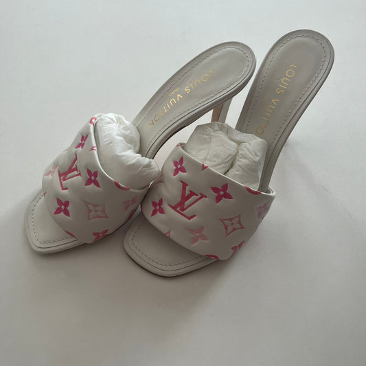 Shoes Heels Block By Louis Vuitton In White, Size: 8.5