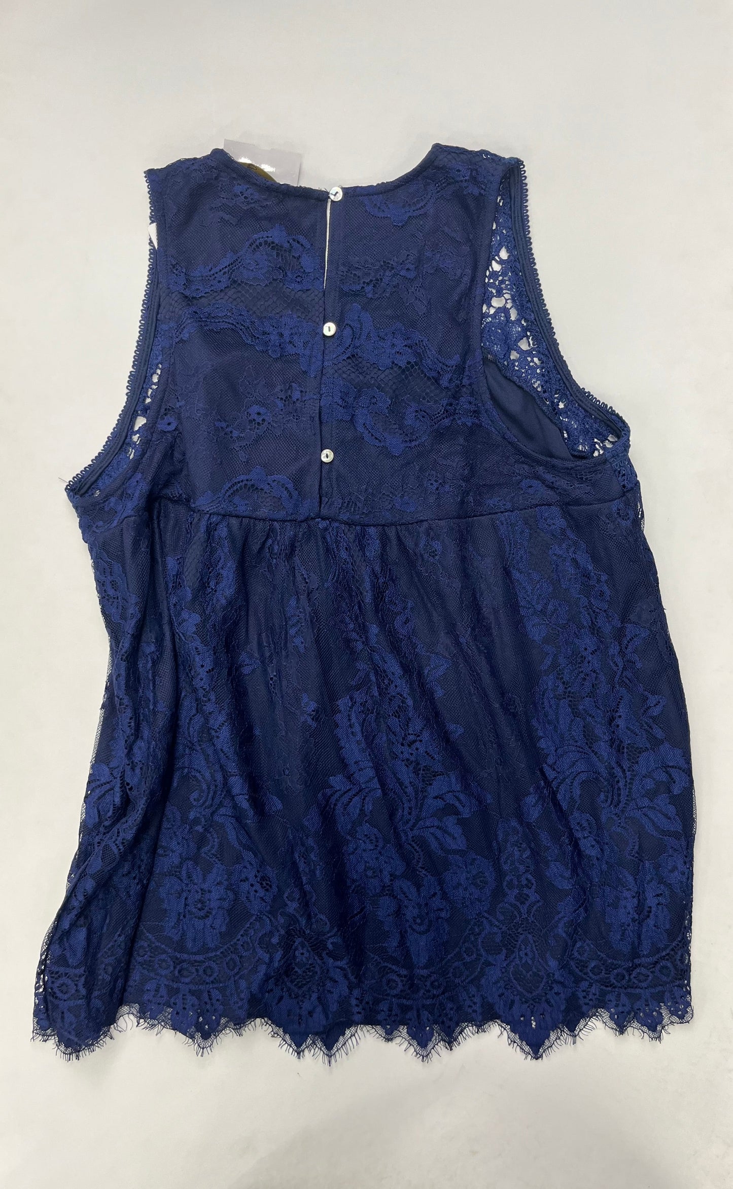 Navy Top Sleeveless Suzanne Betro, Size 1x