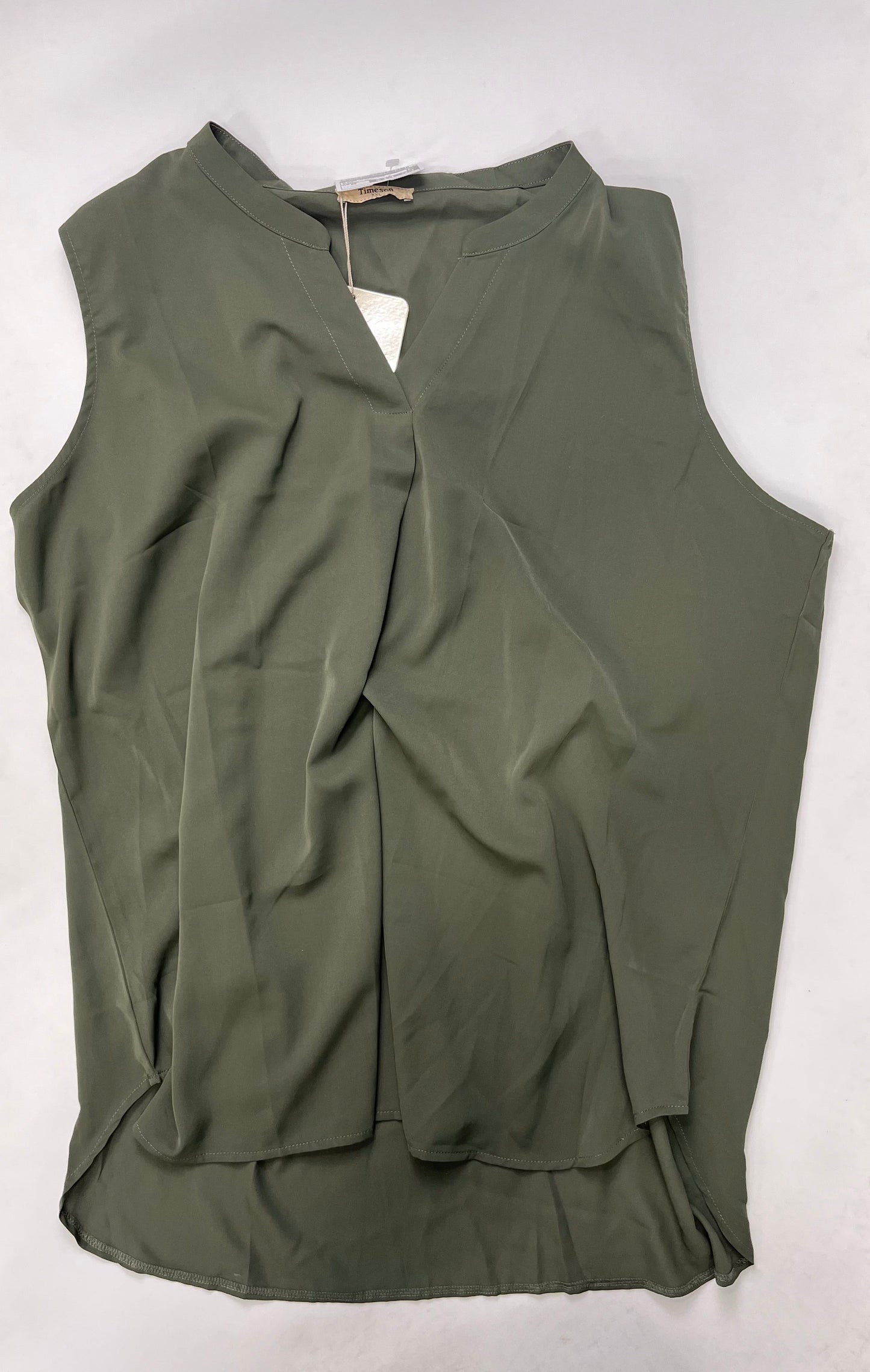 Olive Blouse Sleeveless Timeson, Size 2x