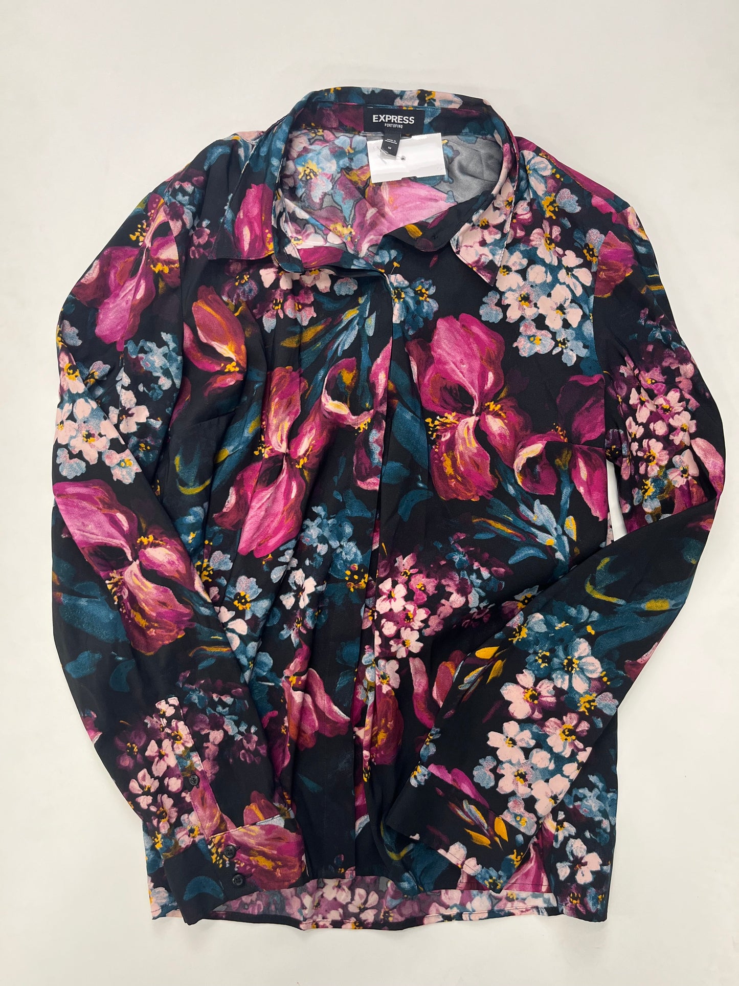 Floral Blouse Long Sleeve Express, Size M