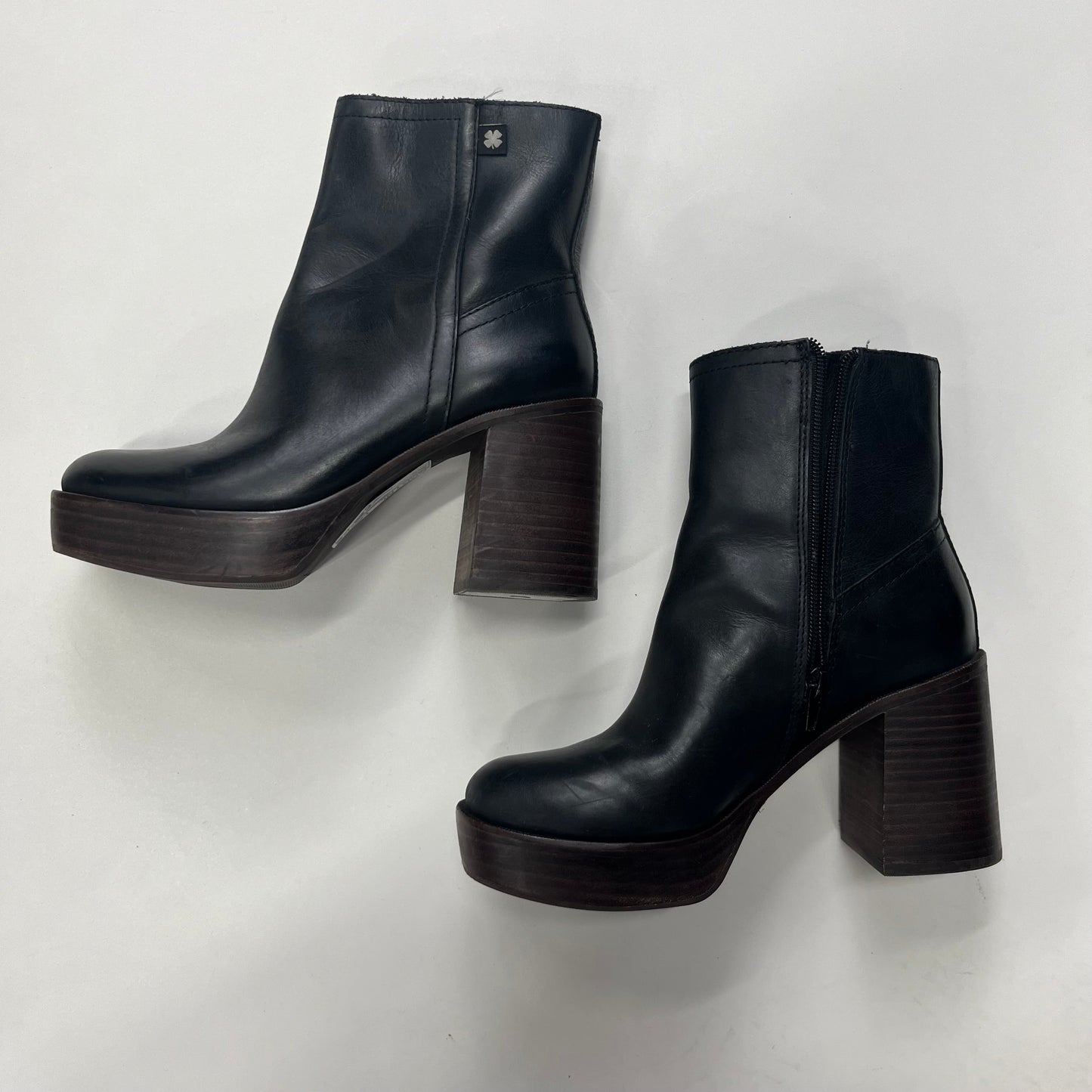 Black Boots Ankle Heels Lucky Brand, Size 6