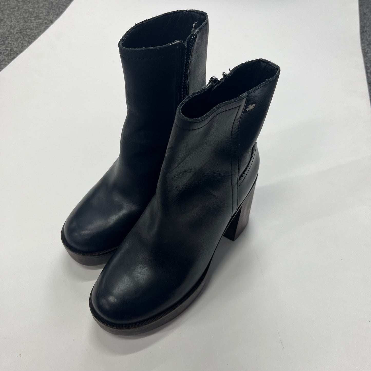 Black Boots Ankle Heels Lucky Brand, Size 6