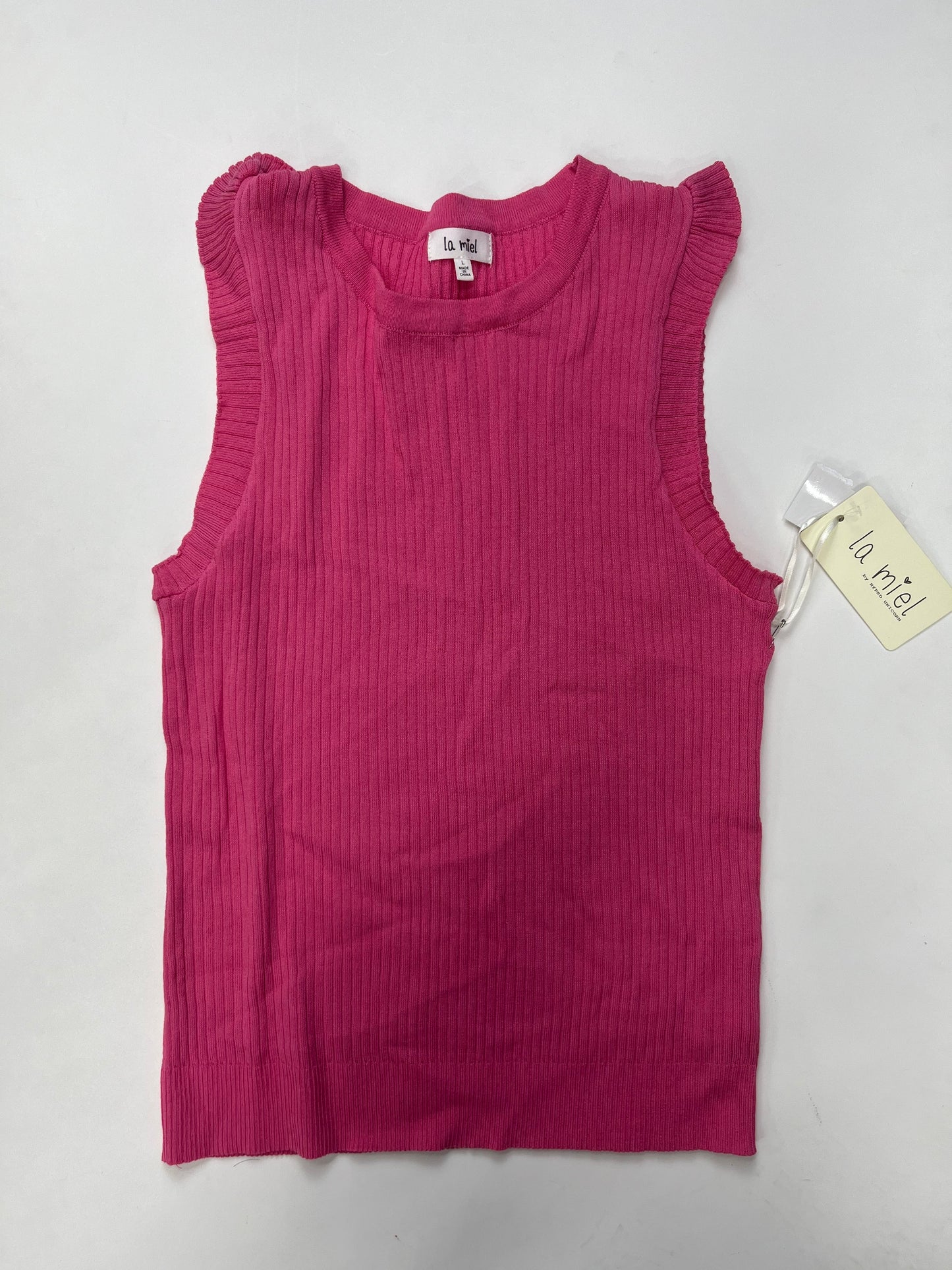 Pink Sweater Short Sleeve La Miel, Size L