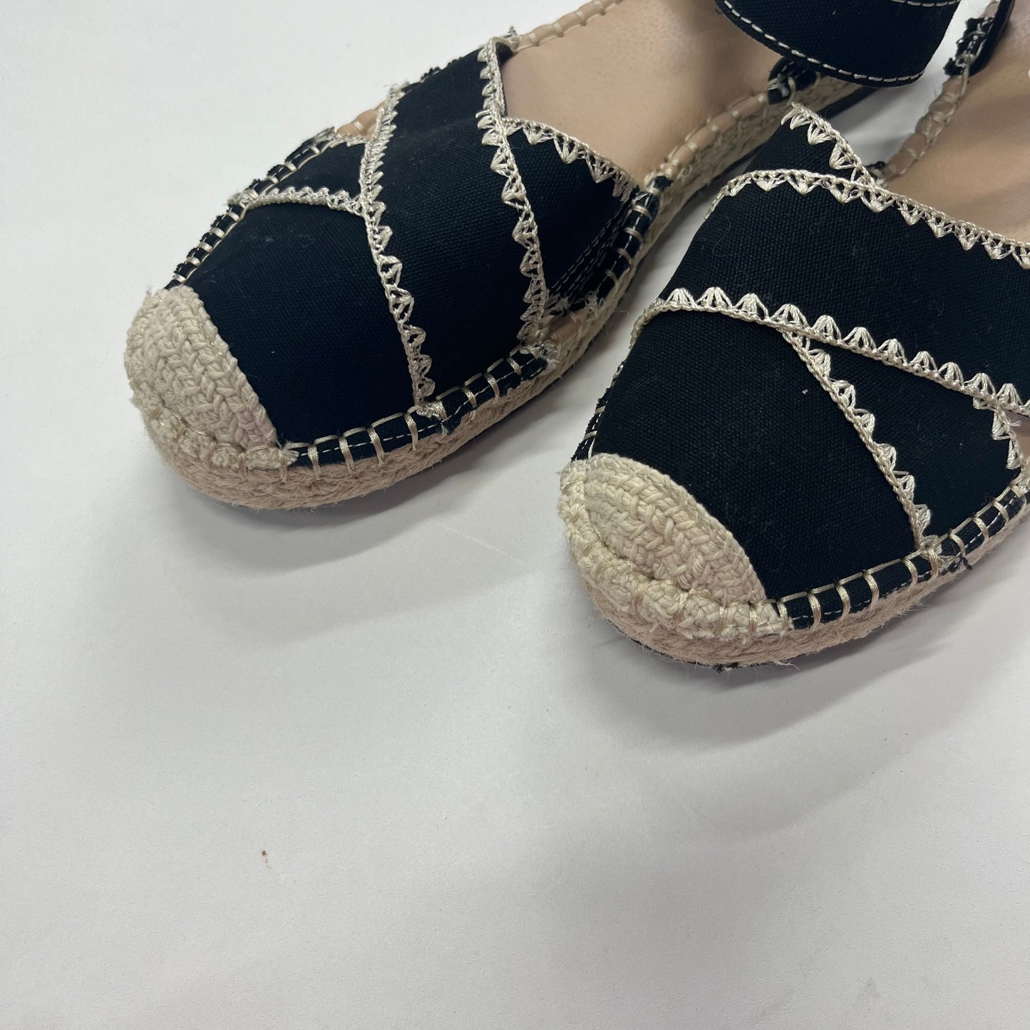 Black Shoes Flats Espadrille Time And Tru, Size 11