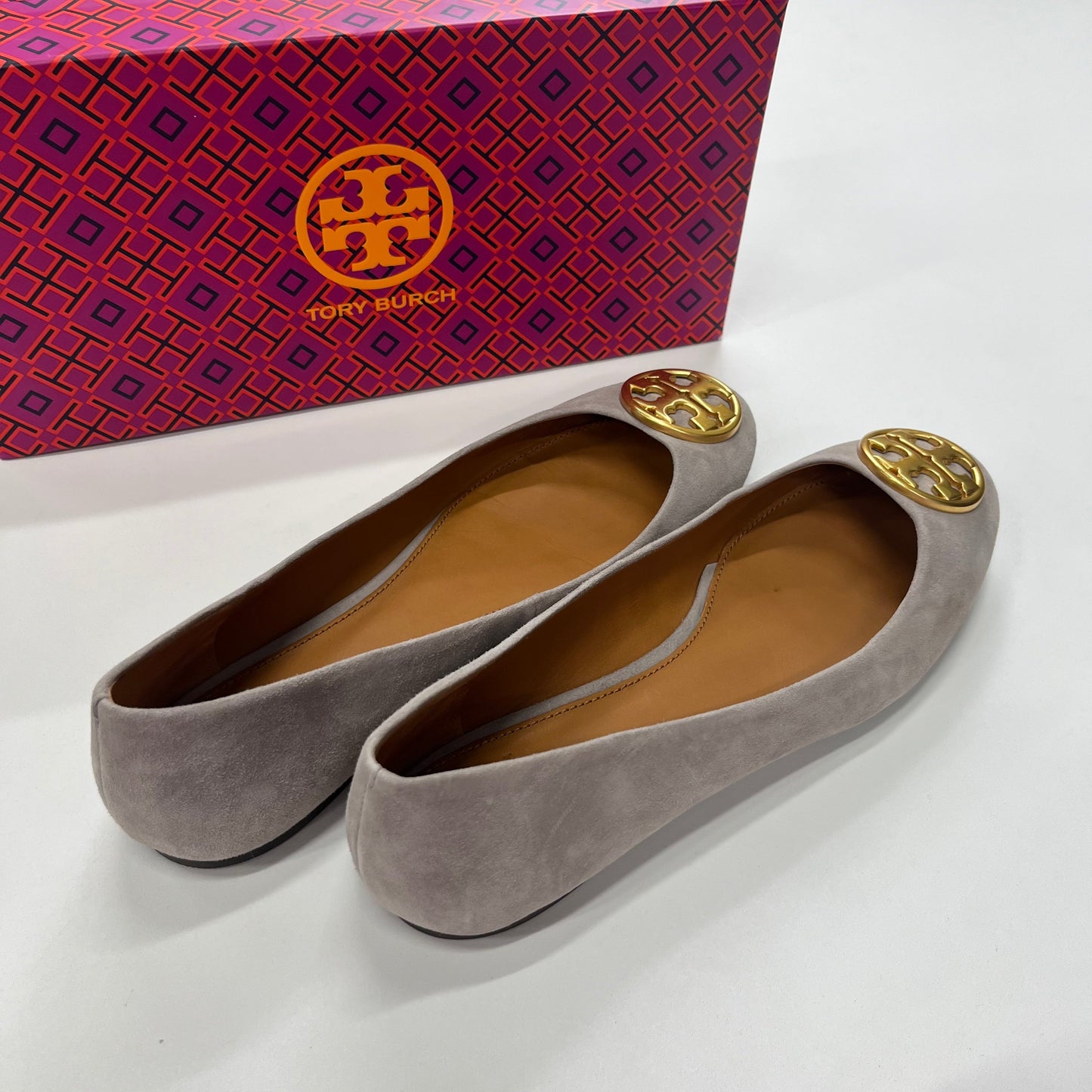 Grey Shoes Flats Ballet Tory Burch, Size 9