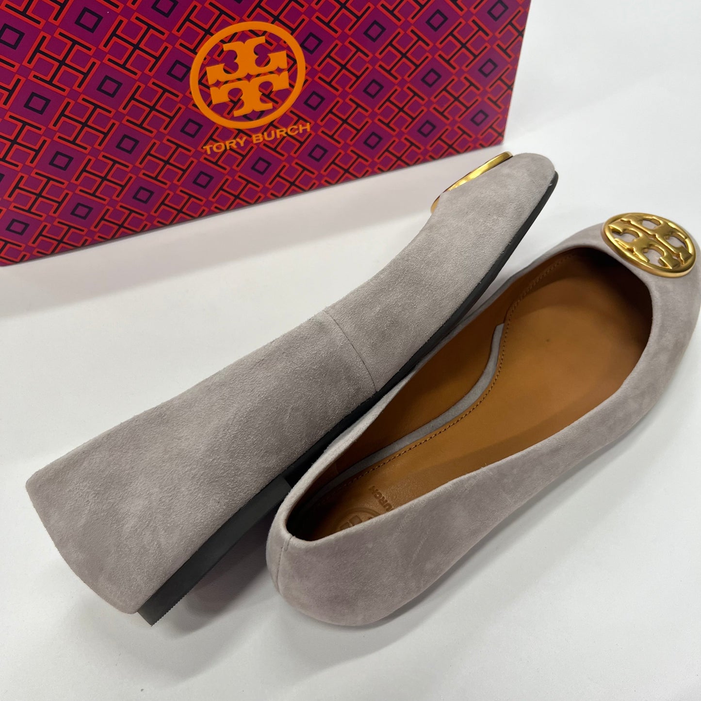Grey Shoes Flats Ballet Tory Burch, Size 9