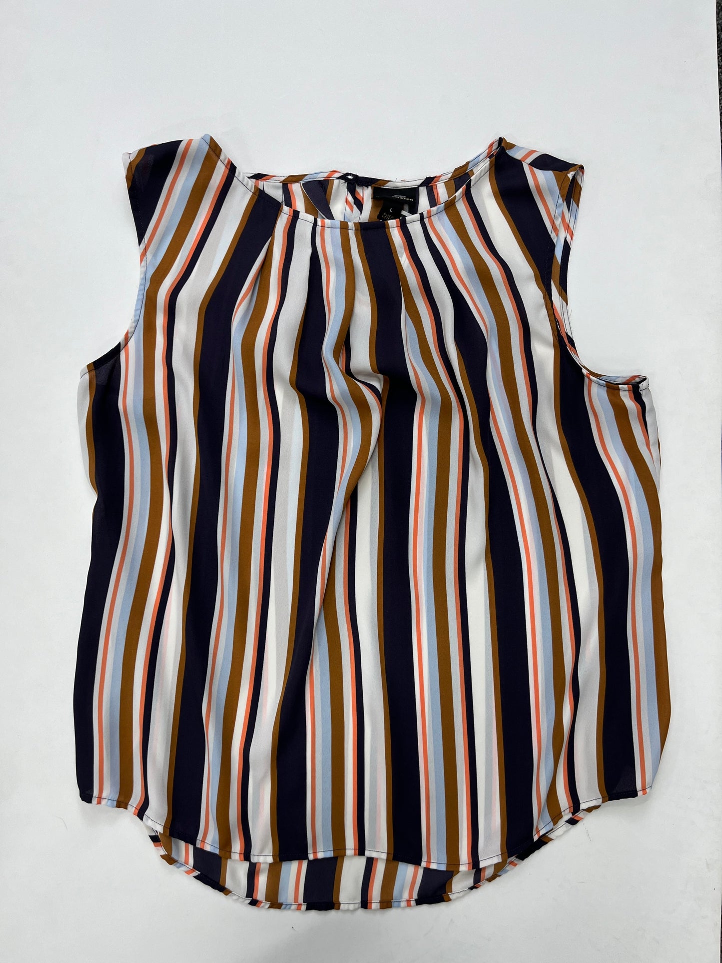 Striped Blouse Sleeveless Worthington, Size L