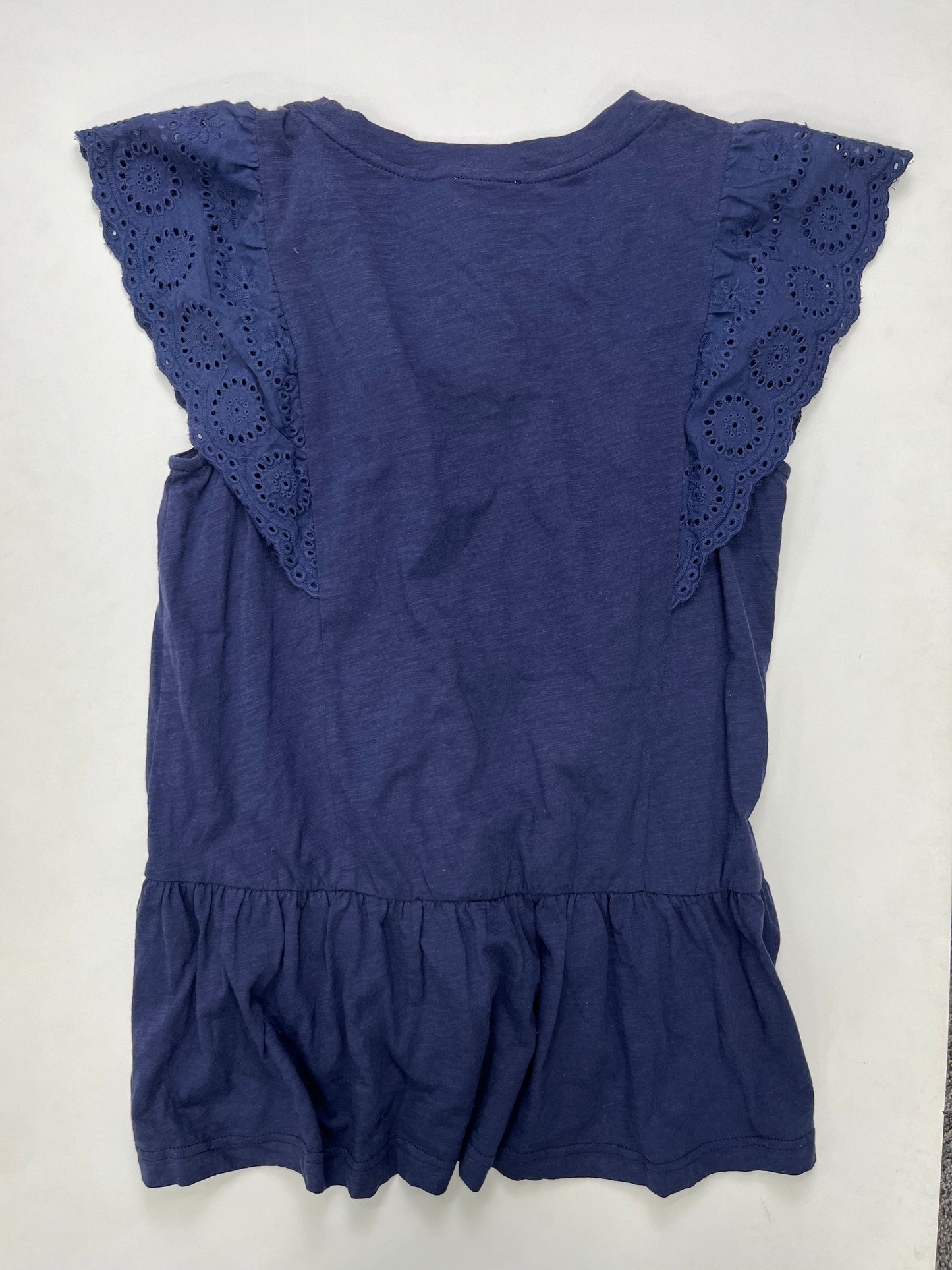 Navy Top Short Sleeve Cotton Bleu, Size S