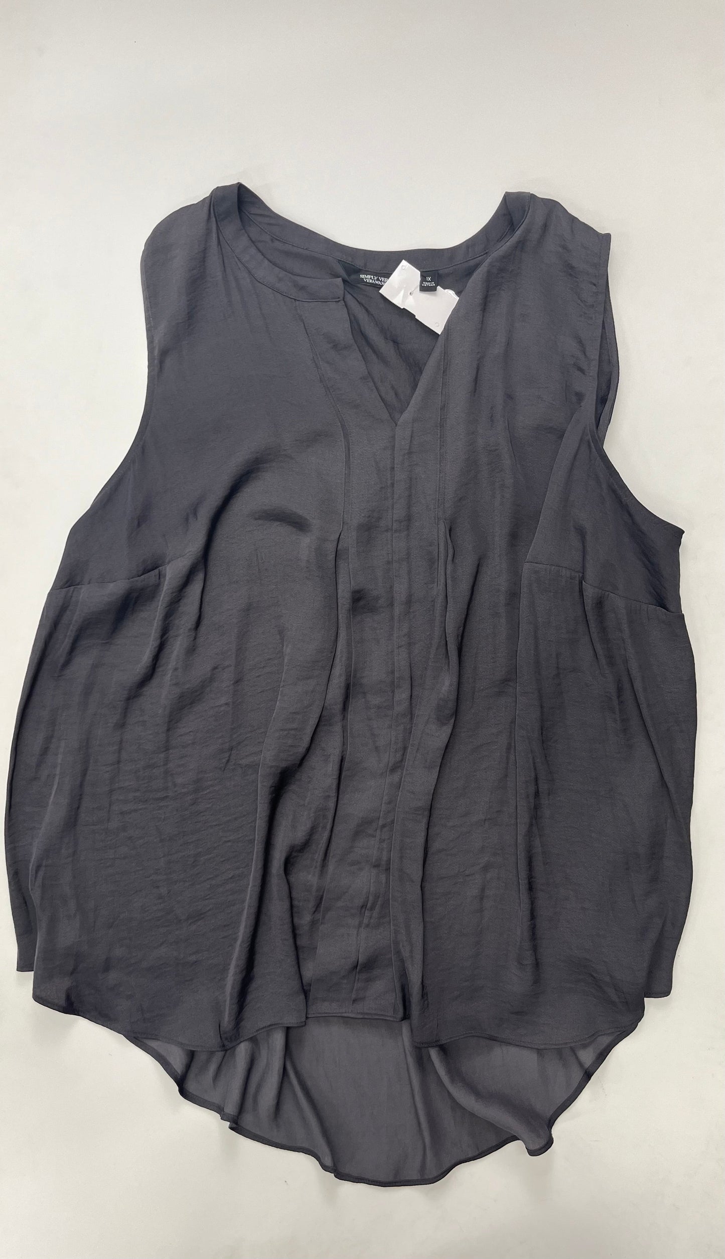 Grey Blouse Sleeveless Simply Vera, Size 1x