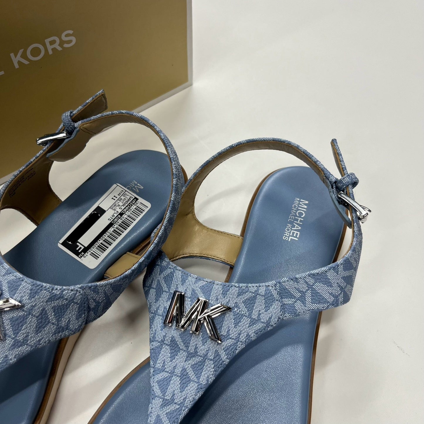 Light Blue Sandals Flats Michael Kors, Size 11