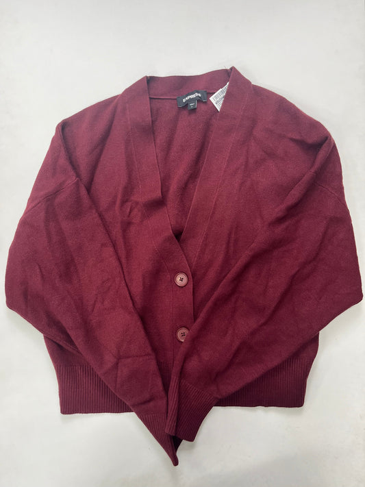 Burgundy Sweater Cardigan Express, Size M