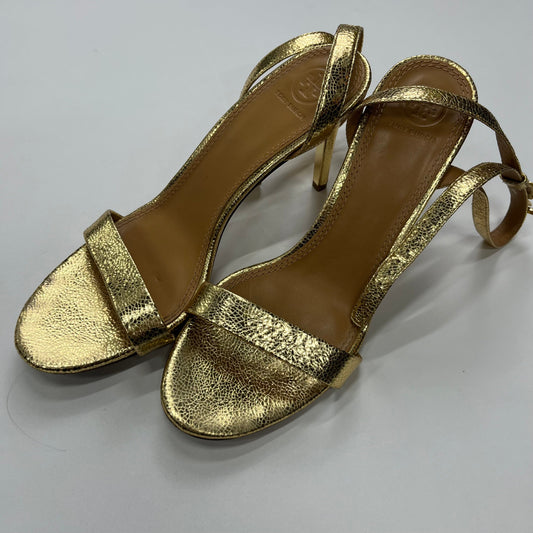 Gold Shoes Heels D Orsay Tory Burch, Size 9.5