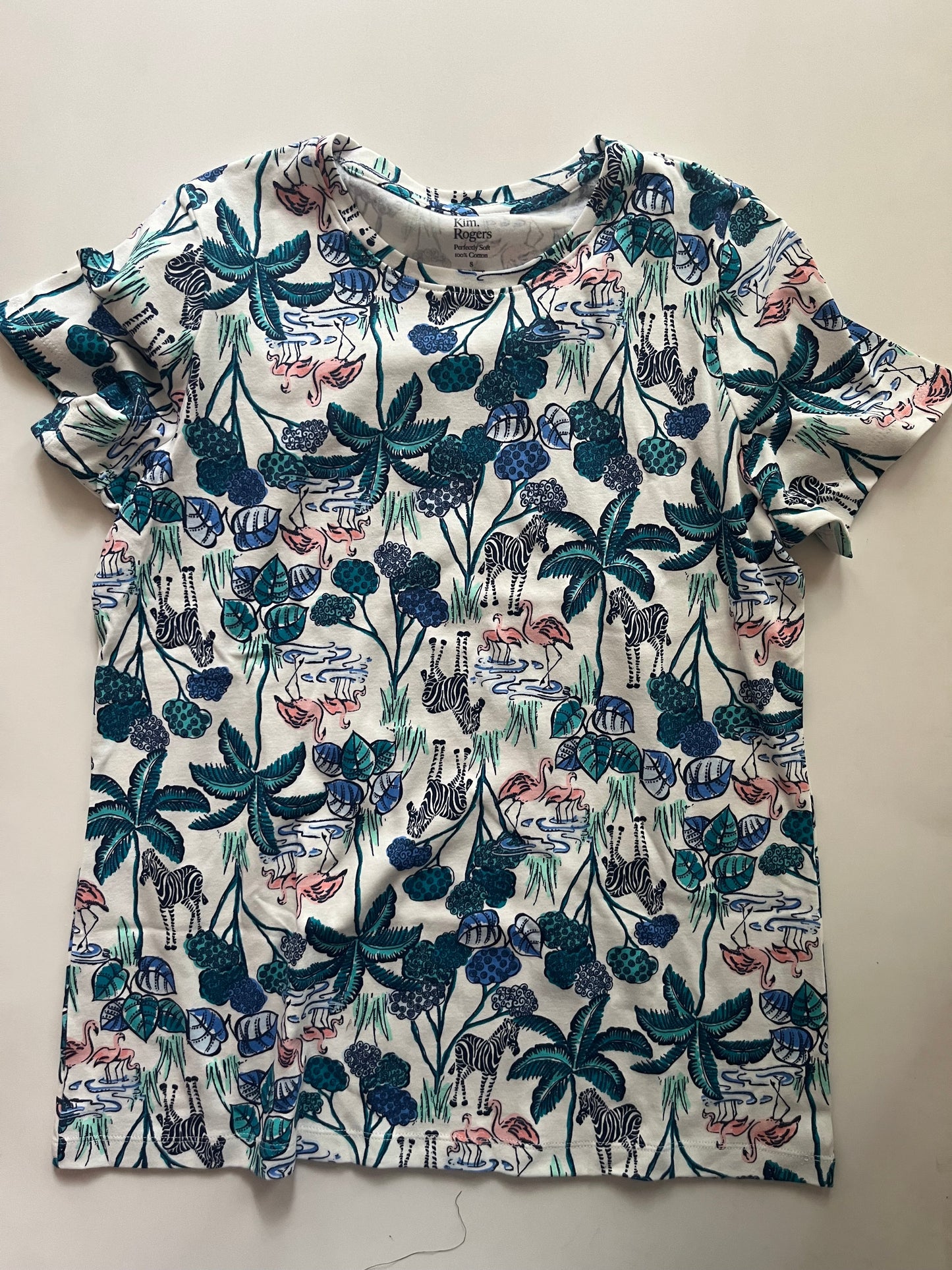 Floral Top Short Sleeve Kim Rogers, Size S