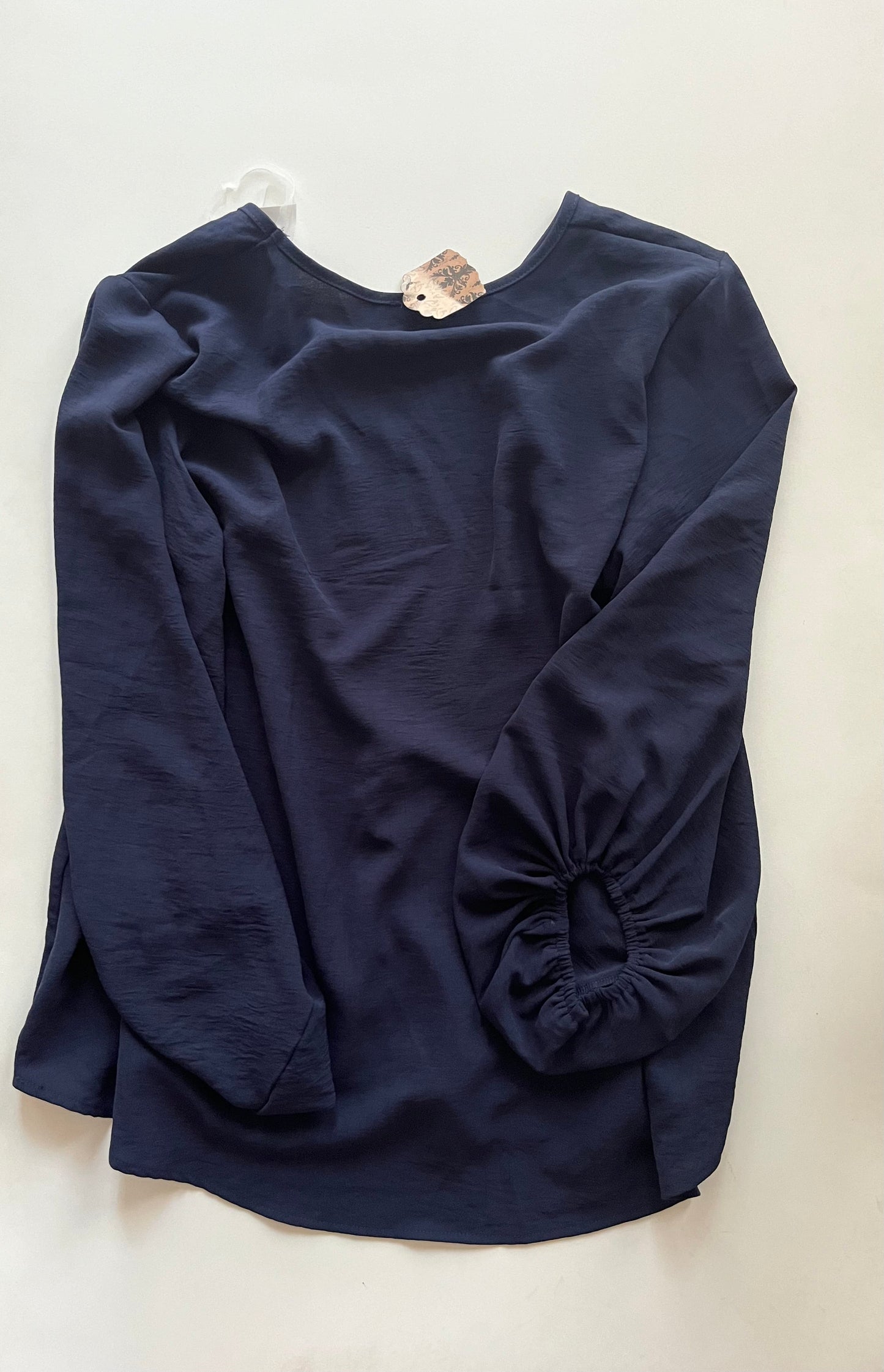 Navy Blouse Long Sleeve Jodifl, Size M