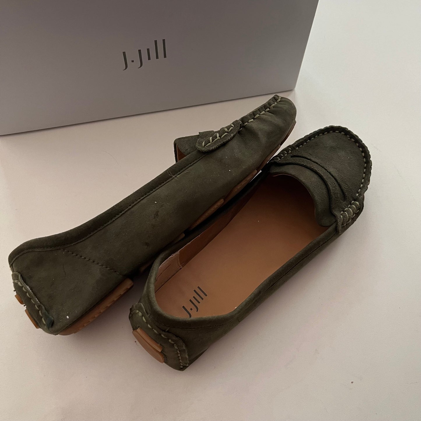 Shoes Flats Loafer Oxford By J Jill In Green, Size: 8