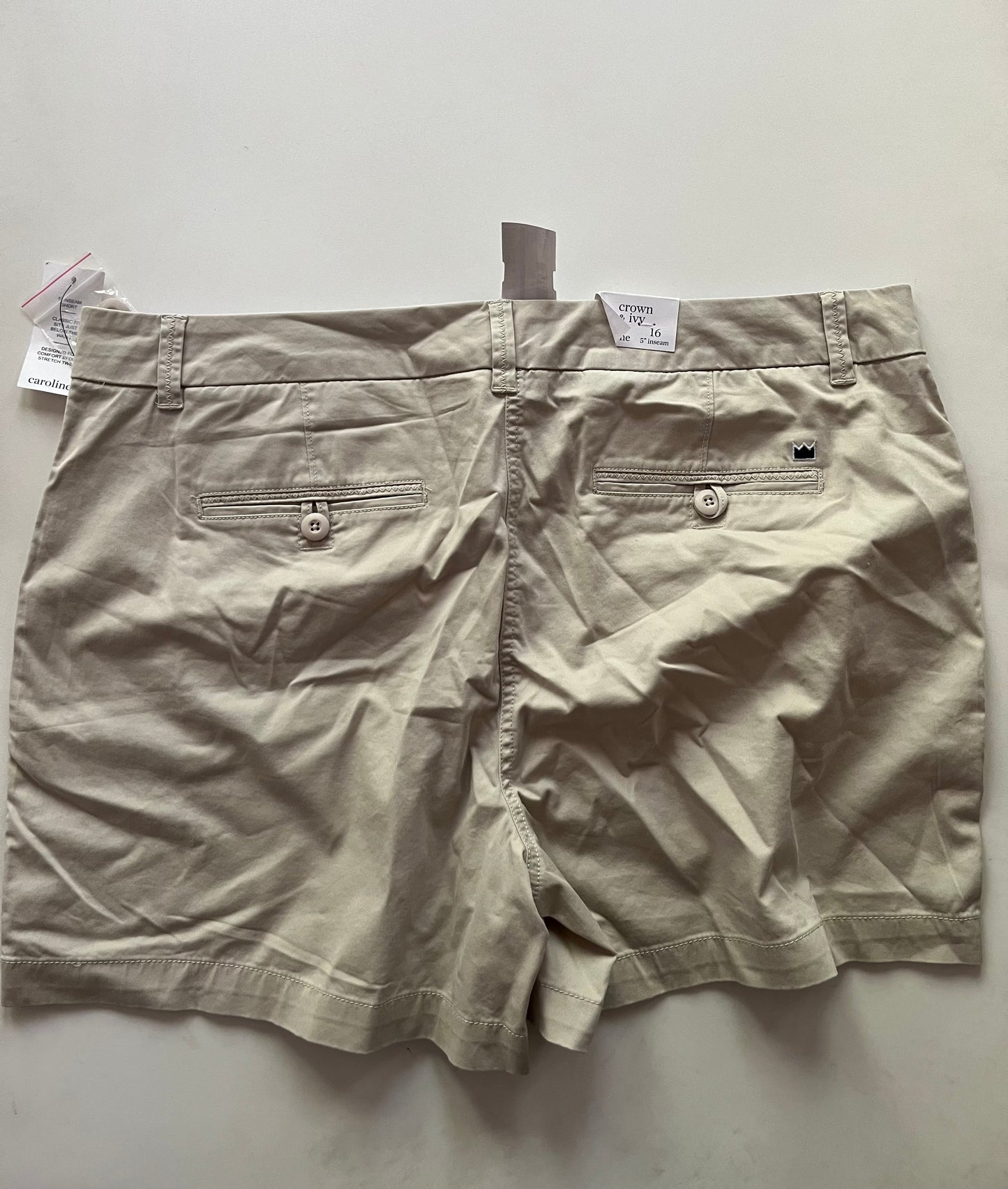 Shorts By Crown And Ivy In Khaki, Size: 16