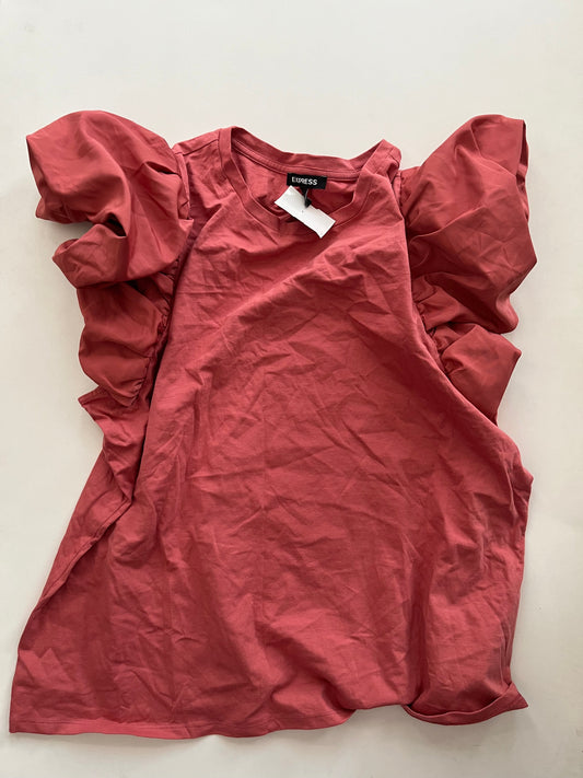 Top Short Sleeve By Express In Salmon, Size: Xl