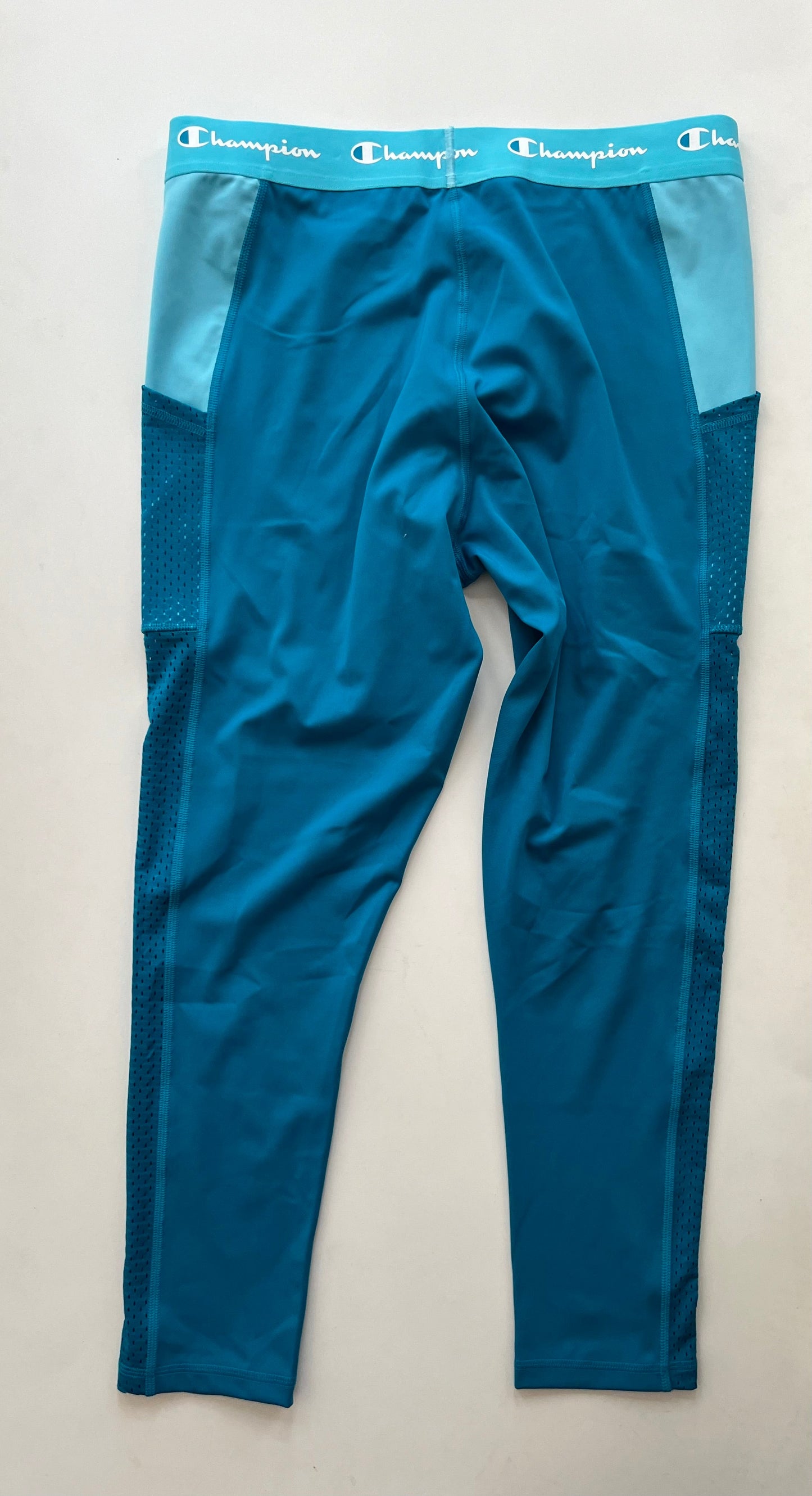 Athletic Leggings By Champion In Turquoise, Size: Xl