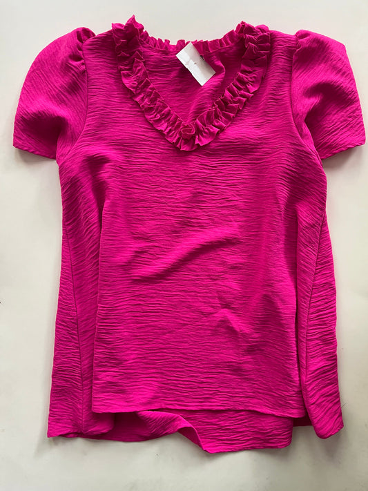 Blouse Short Sleeve By Jodifl In Pink, Size: S