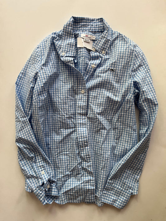 Top Long Sleeve By Vineyard Vines In Checked, Size: S