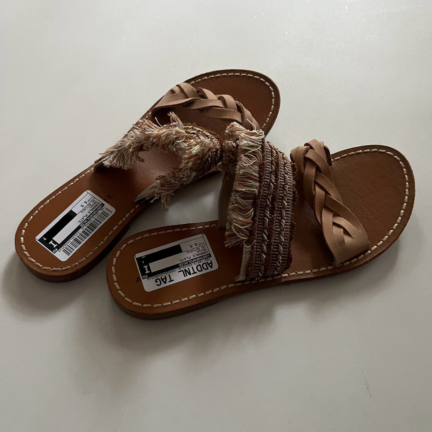 Sandals Flats By Anthropologie In Brown, Size: 8.5