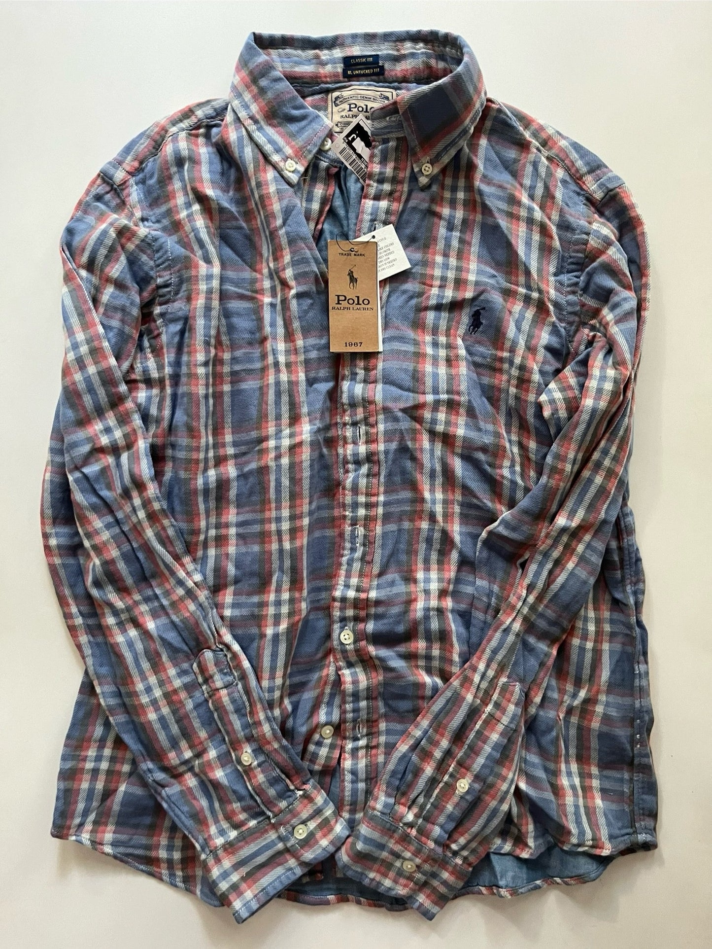 Top Long Sleeve By Polo Ralph Lauren In Plaid, Size: M