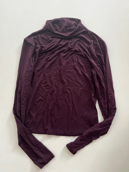 Top Long Sleeve By Express In Wine, Size: Xs