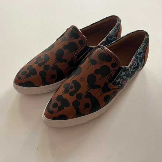 Shoes Flats Loafer Oxford By Coach In Animal Print, Size: 5.5