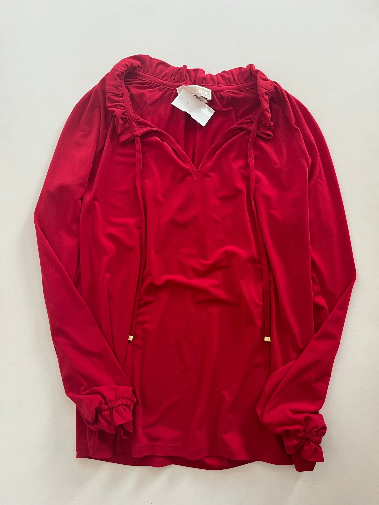 Blouse Long Sleeve By Michael Kors In Red, Size: Xs