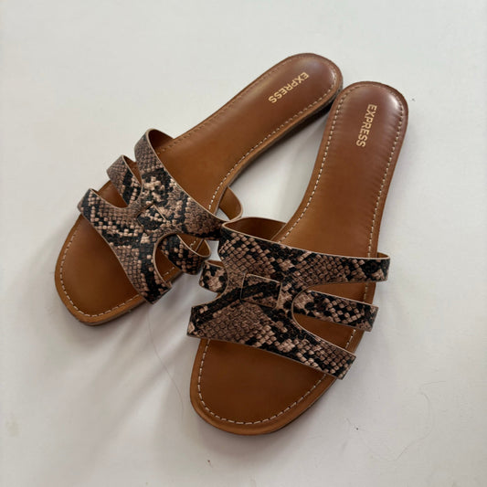 Sandals Flip Flops By Express In Animal Print, Size: 10