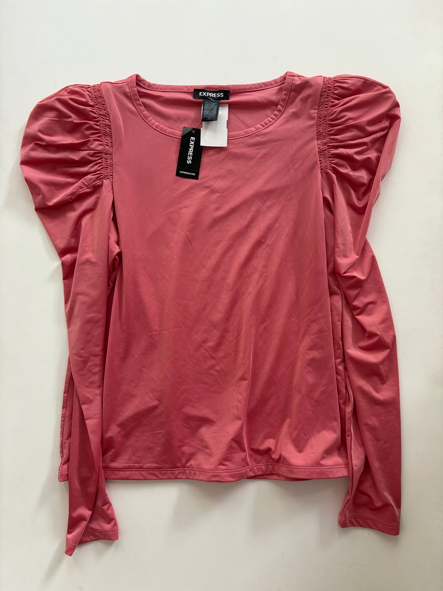 Blouse Long Sleeve By Express In Salmon, Size: Xs