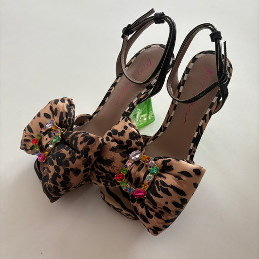 Shoes Heels Block By Betsey Johnson In Animal Print, Size: 7