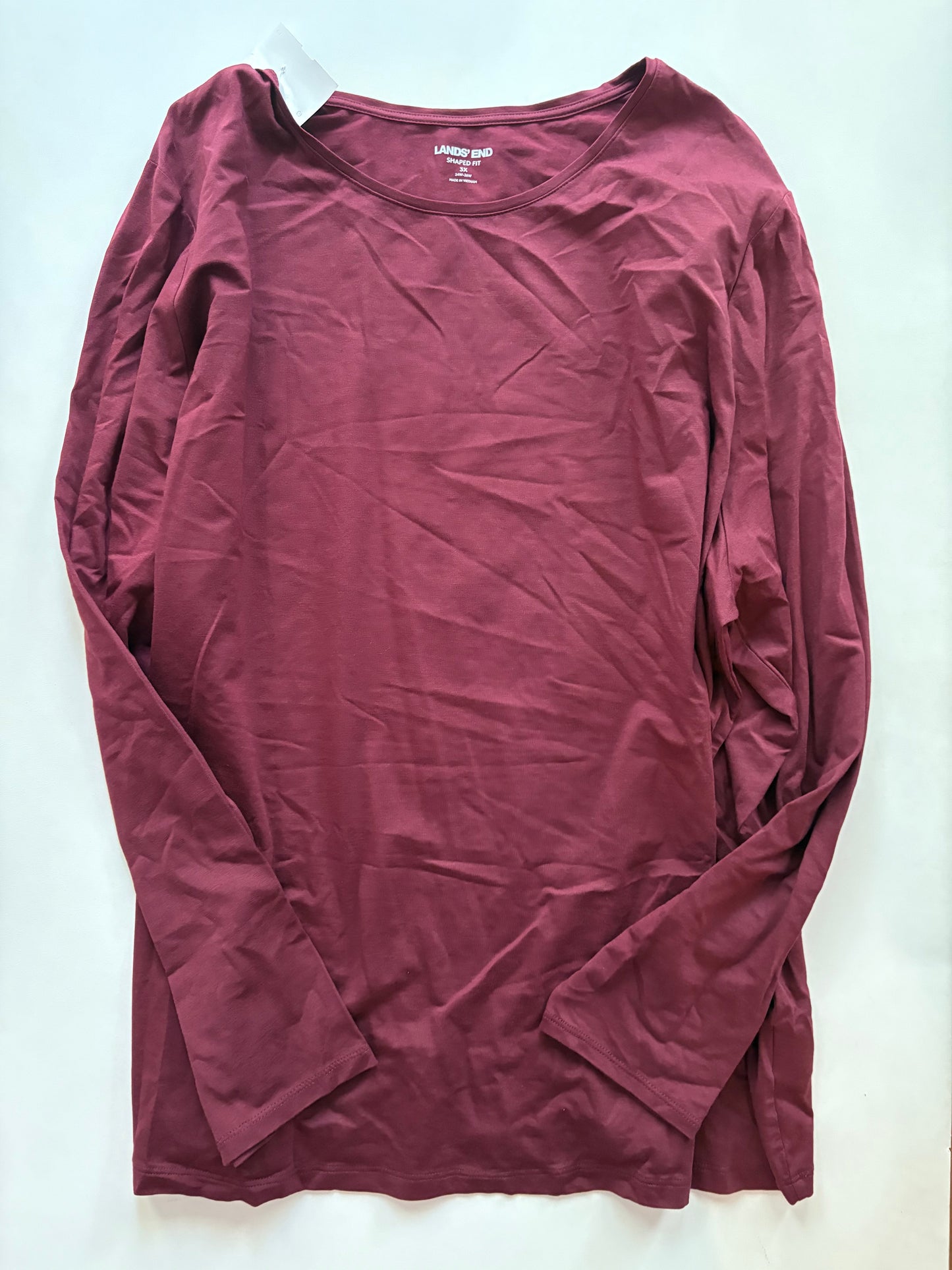 Top Long Sleeve By Lands End In Burgundy, Size: 3x