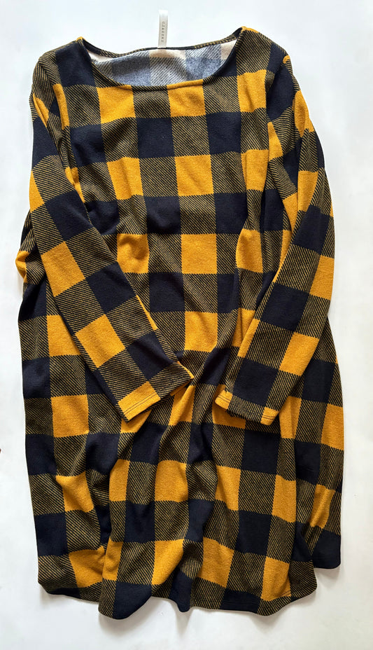 Dress Casual Midi By Emerald In Plaid Pattern, Size: 2x