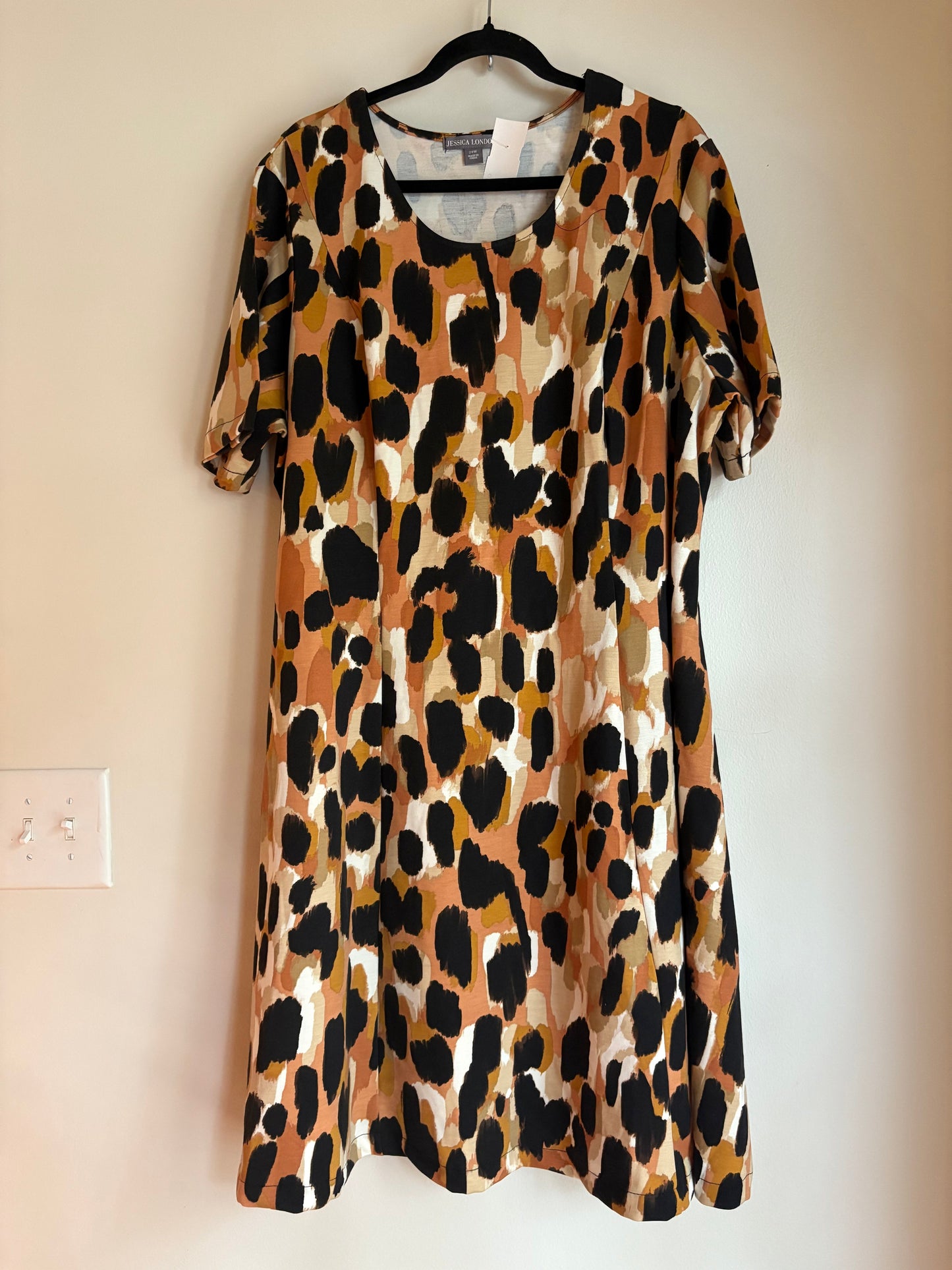 Dress Casual Midi By Jessica London In Animal Print, Size: 3x