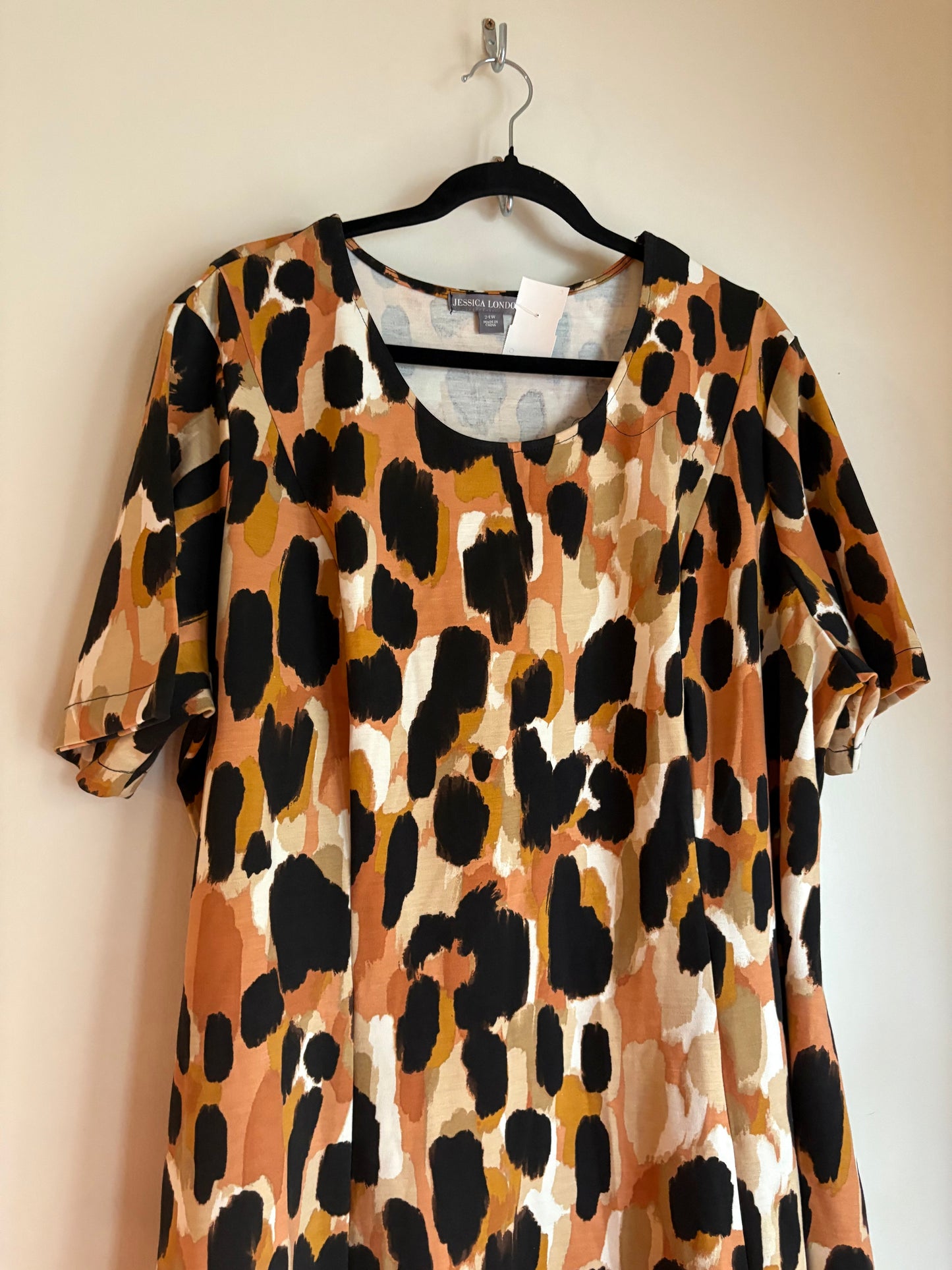 Dress Casual Midi By Jessica London In Animal Print, Size: 3x