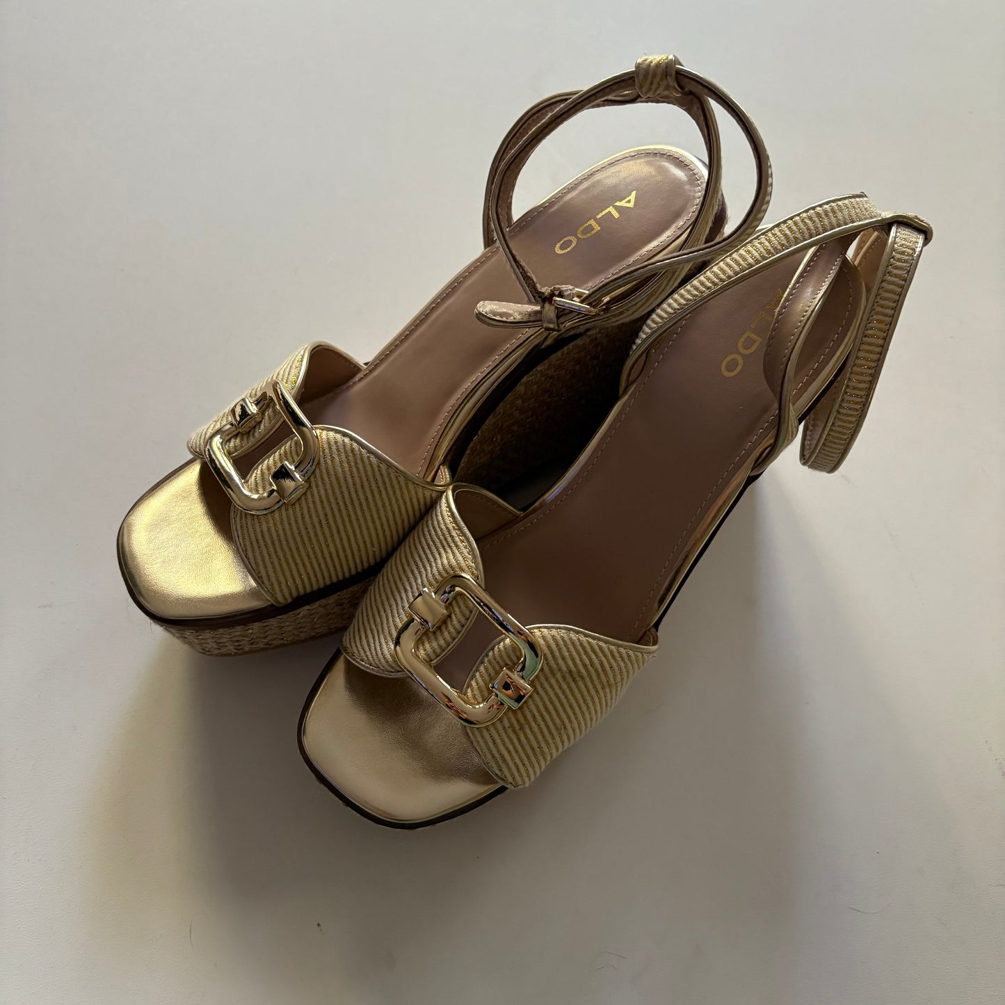 Shoes Heels Wedge By Aldo In Brown, Size: 9