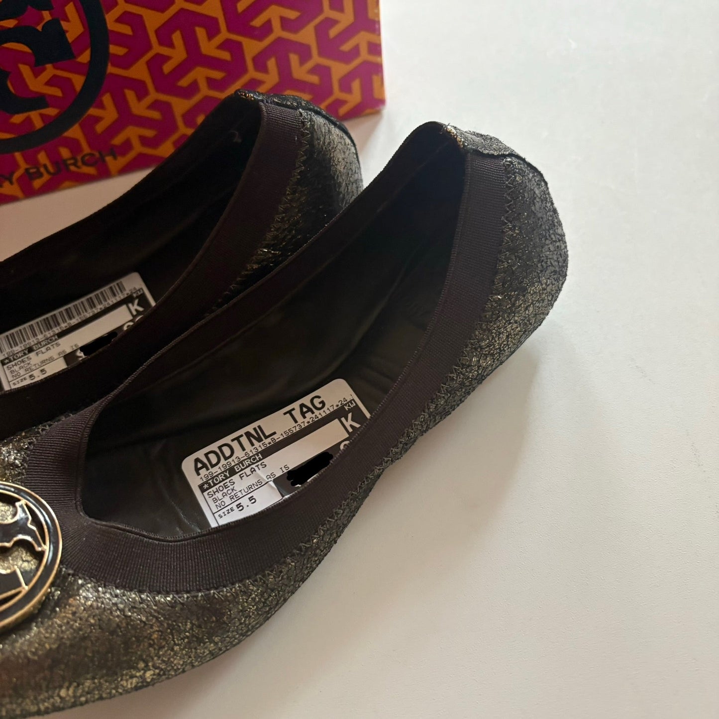 Shoes Flats By Tory Burch In Black, Size: 5.5