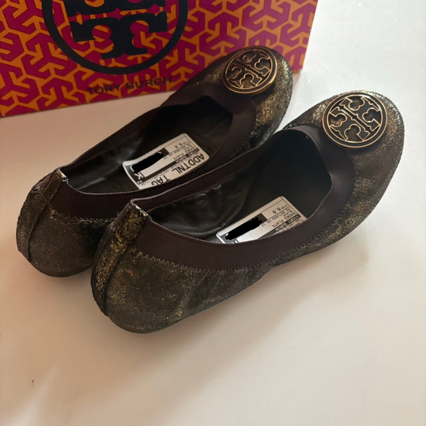 Shoes Flats By Tory Burch In Black, Size: 5.5